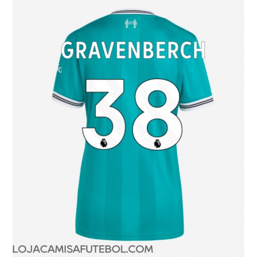 Camisa de Futebol Liverpool Ryan Gravenberch #38 Equipamento Alternativo Mulheres 2025-26 Manga Curta Camisa de Futebol Liverpool Ryan Gravenberch #38 Equipamento Alternativo Mulheres 2025-26 Manga Curta